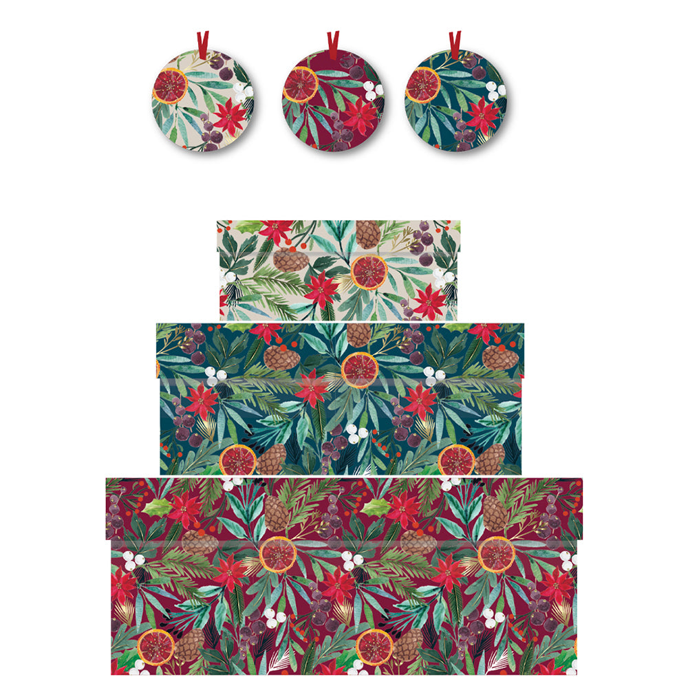 Ling Designs Evergreen Christmas Nest of 3 Boxes