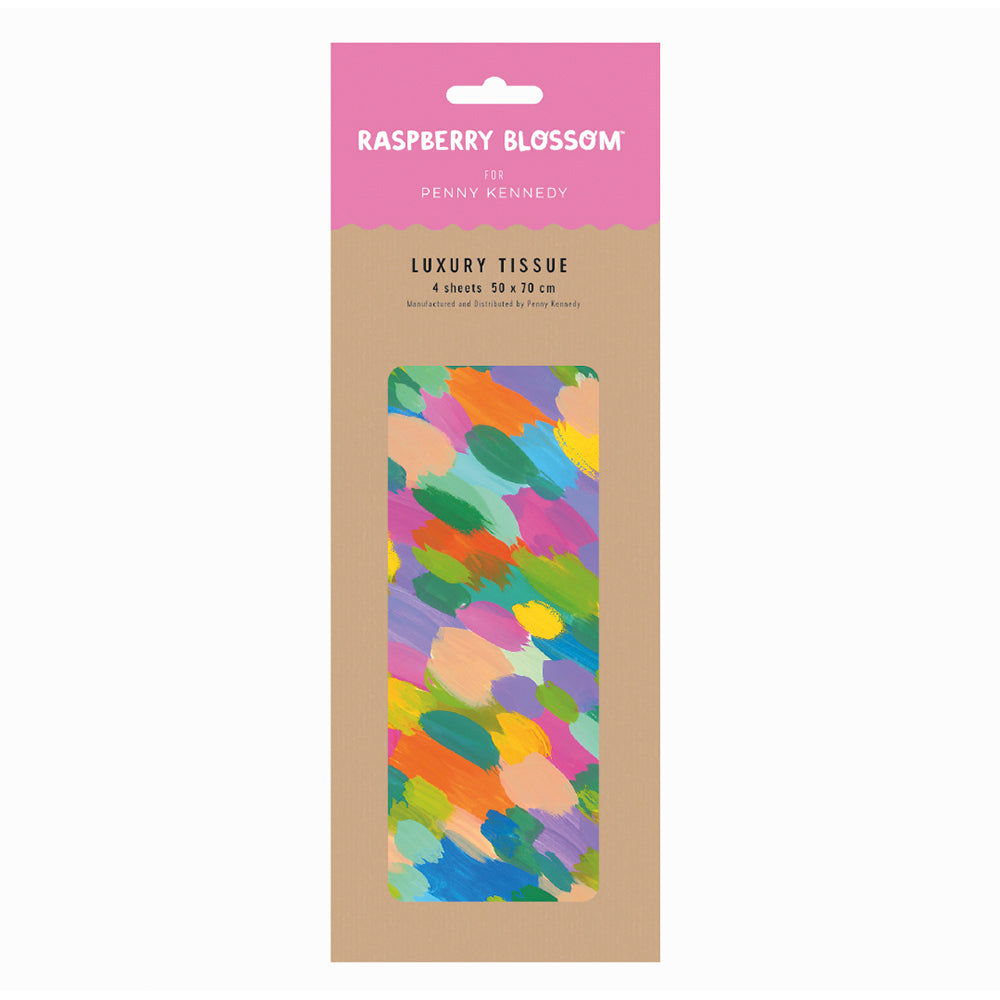 Raspberry Blossom Rainbow Pebbles Tissue Wrapping Paper 4 sheets 50 x 70 cm