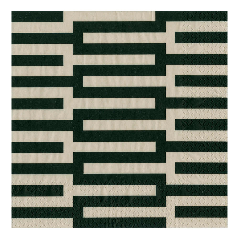 Zipper Black Caspari Paper Table Napkins 33 cm square 3 ply lunch napkins