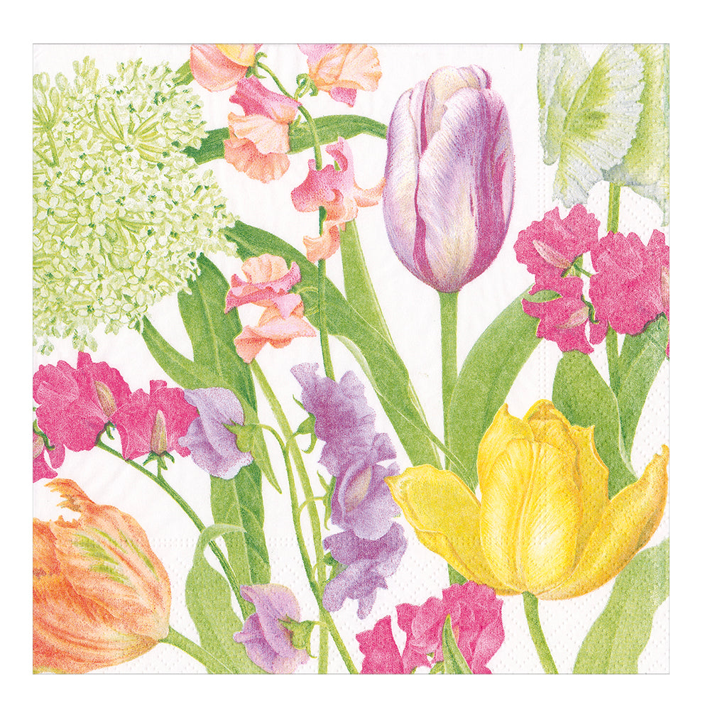 Spring Flower Show Tulips Caspari Paper Dinner Napkins 40 cm square 3 ply 20 pack