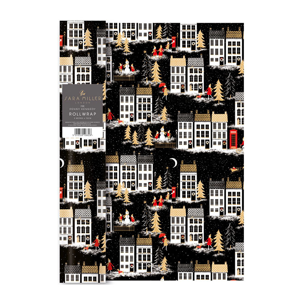 Sara Miller Winter Rooftops Christmas Roll Wrap 3 m x 70 cm