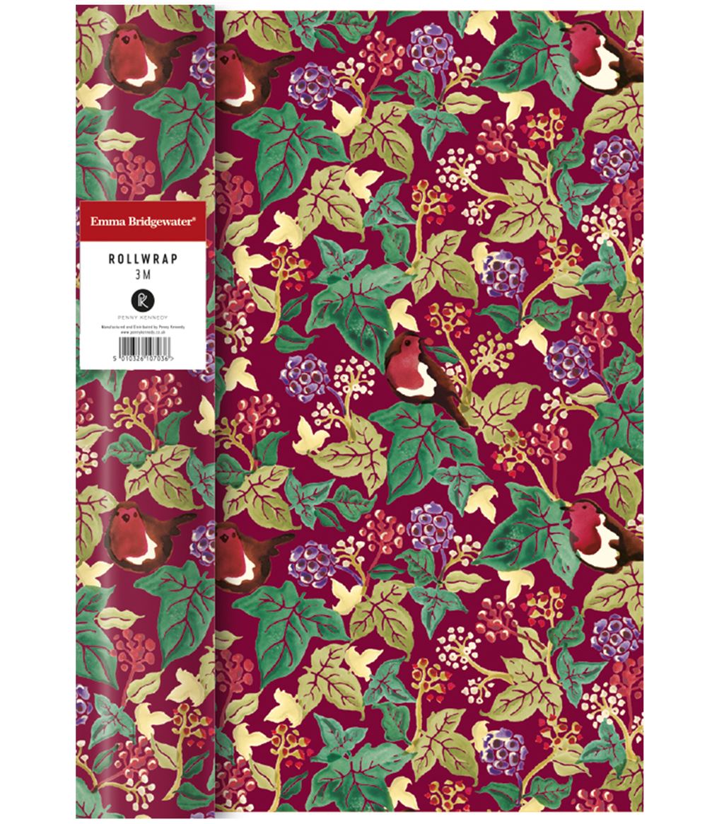 Emma Bridgewater Ivy and Robins Christmas Roll Wrap 3 m x 70 cm