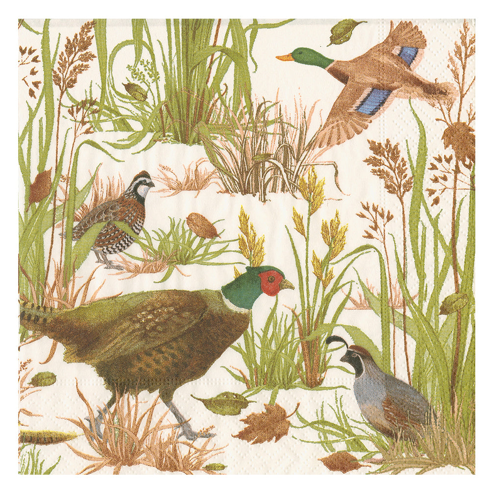 Birds of a Feather Pheasants Caspari Paper Table Napkins 33 cm square 3 ply lunch napkins