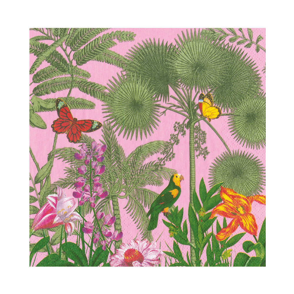 Paradise Garden Pink Caspari Paper Table Lunch Napkins 33 cm square 3 ply