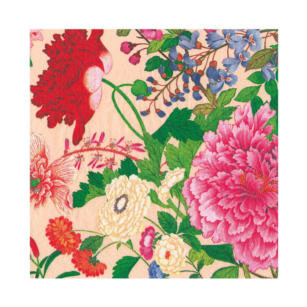A Profusion Of Flowers 2 Shell Pink Caspari Paper Table Lunch Napkins 33 cm square 3 ply