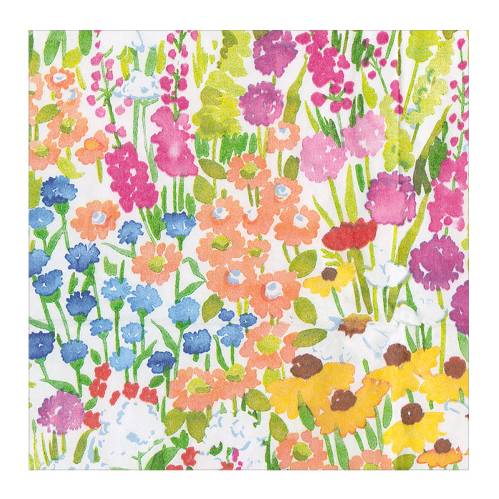 Primavera Bright Floral Caspari Paper Cocktail Napkins 25 cm 20 pack 3 ply