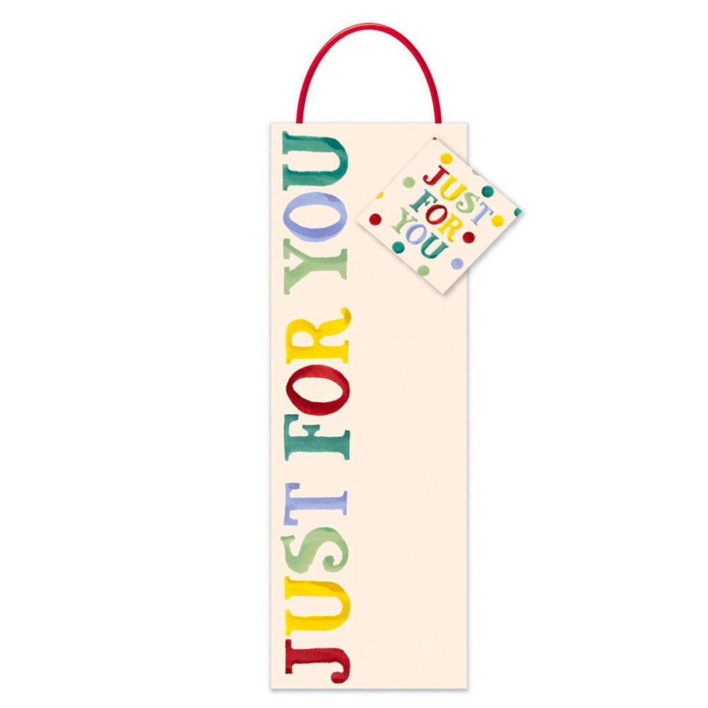 Emma Bridgewater Just For You Bottle Bag Luxury Paper Gift Bag with tag 110 X 335 X 90 mm