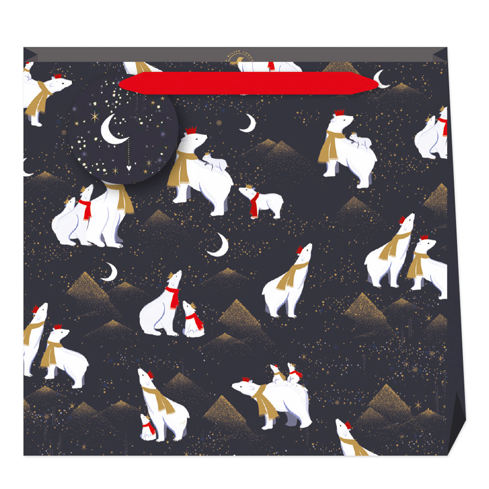 Sara Miller Polar Bear Large Luxury Paper Gift Bag with tag 325 x 325 x 120 mm