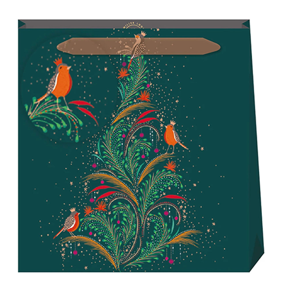 Sara Miller Christmas Tree Small Luxury Paper Gift Bag, size: 130 x 130 x 70mm