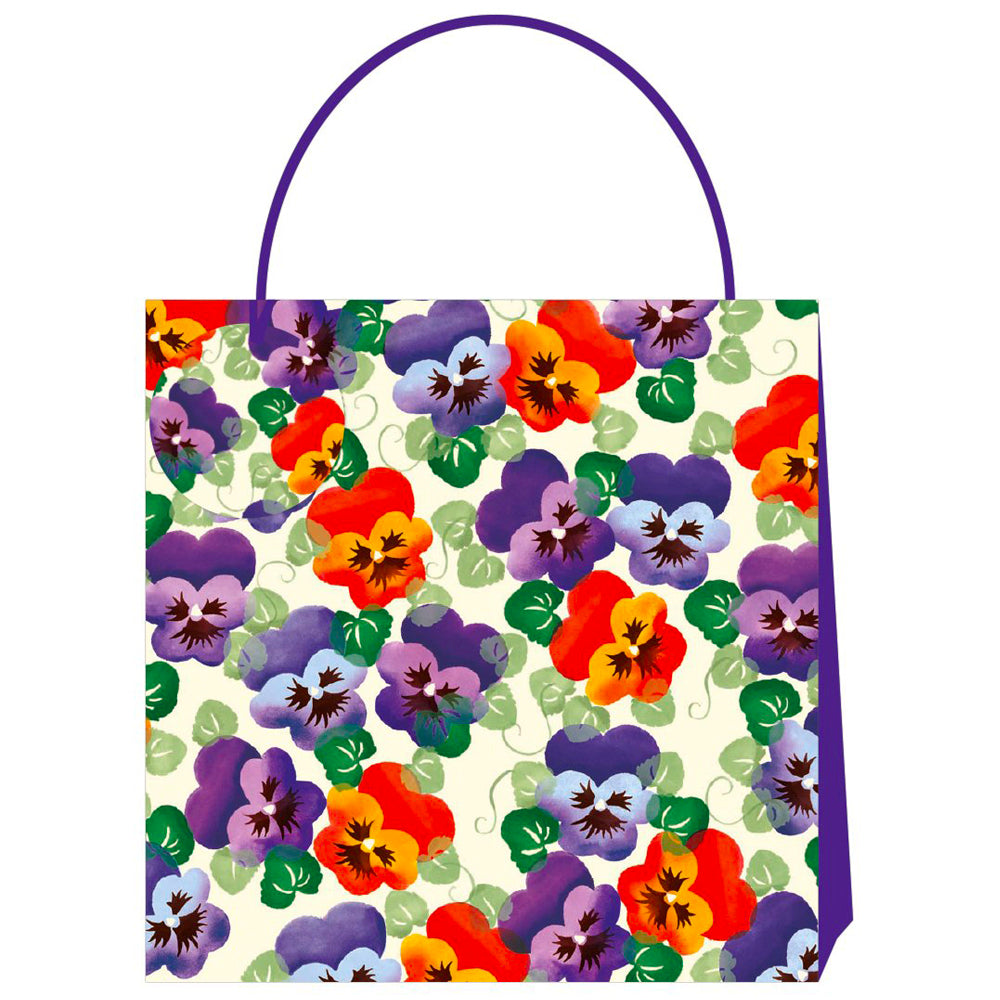 Emma Bridgewater Purple Pansy Large Luxury Paper Gift Bag with tag 325 x 325 x 120 mm