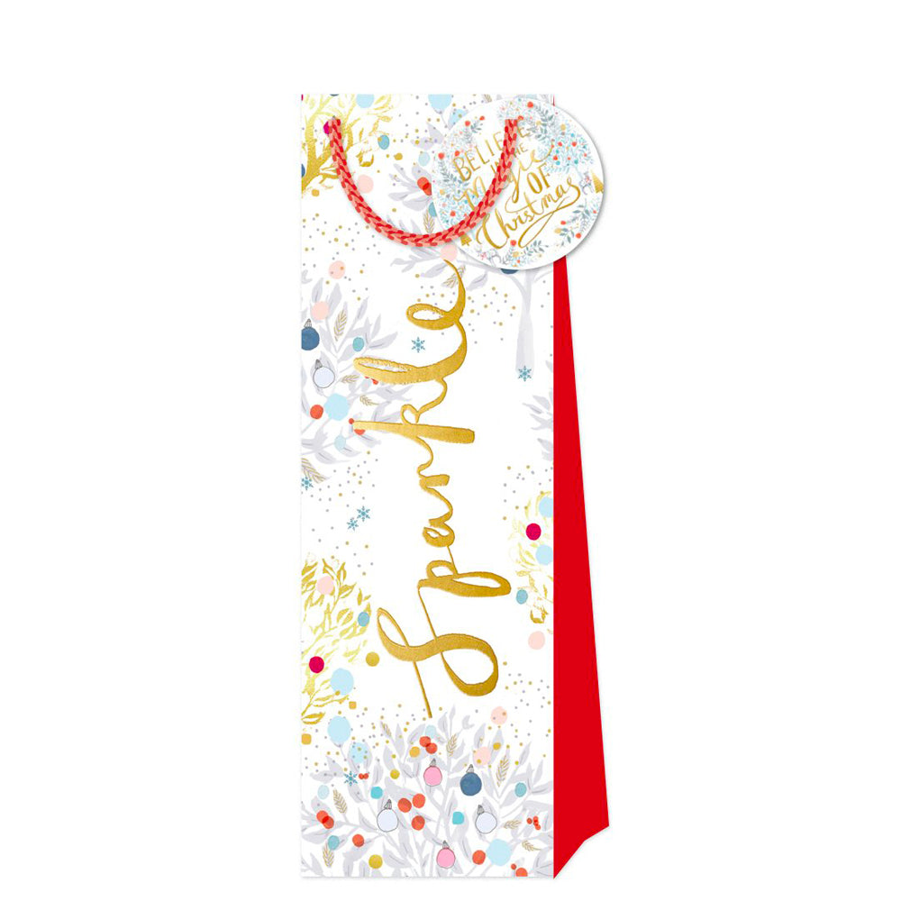 Louise Tiler Sparkle Bottle Bag Luxury Paper Gift Bottle Bag with tag 110 X 335 X 90 mm