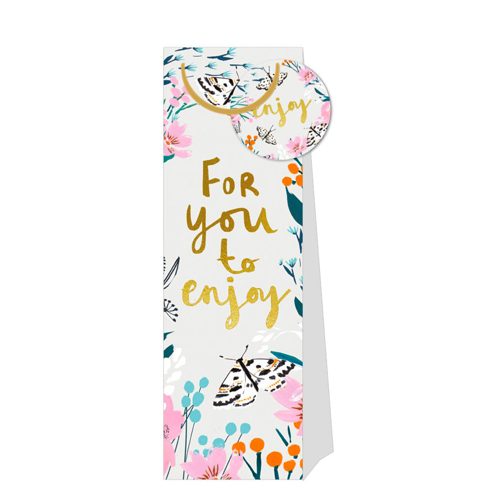Louise Tiler Bottle Bag For You to Enjoy Luxury Paper Gift Bottle Bag with tag 110 X 335 X 90 mm