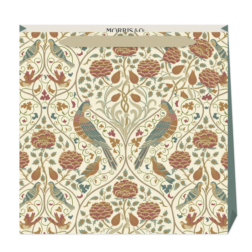 Morris & Co Seasons by May Cream William Morris Medium Luxury Paper Gift Bag with tag 220 x 220 x 80 mm