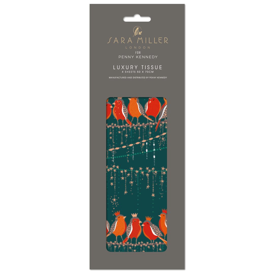 Sara Miller Robins on a Wire Christmas Tissue Wrapping Paper 4 sheets 50 x 70 cm