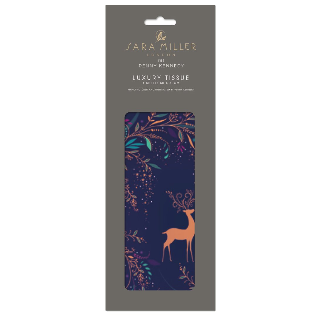 Sara Miller Magical Deer Christmas Tissue Wrapping Paper 4 sheets 50 x 70 cm