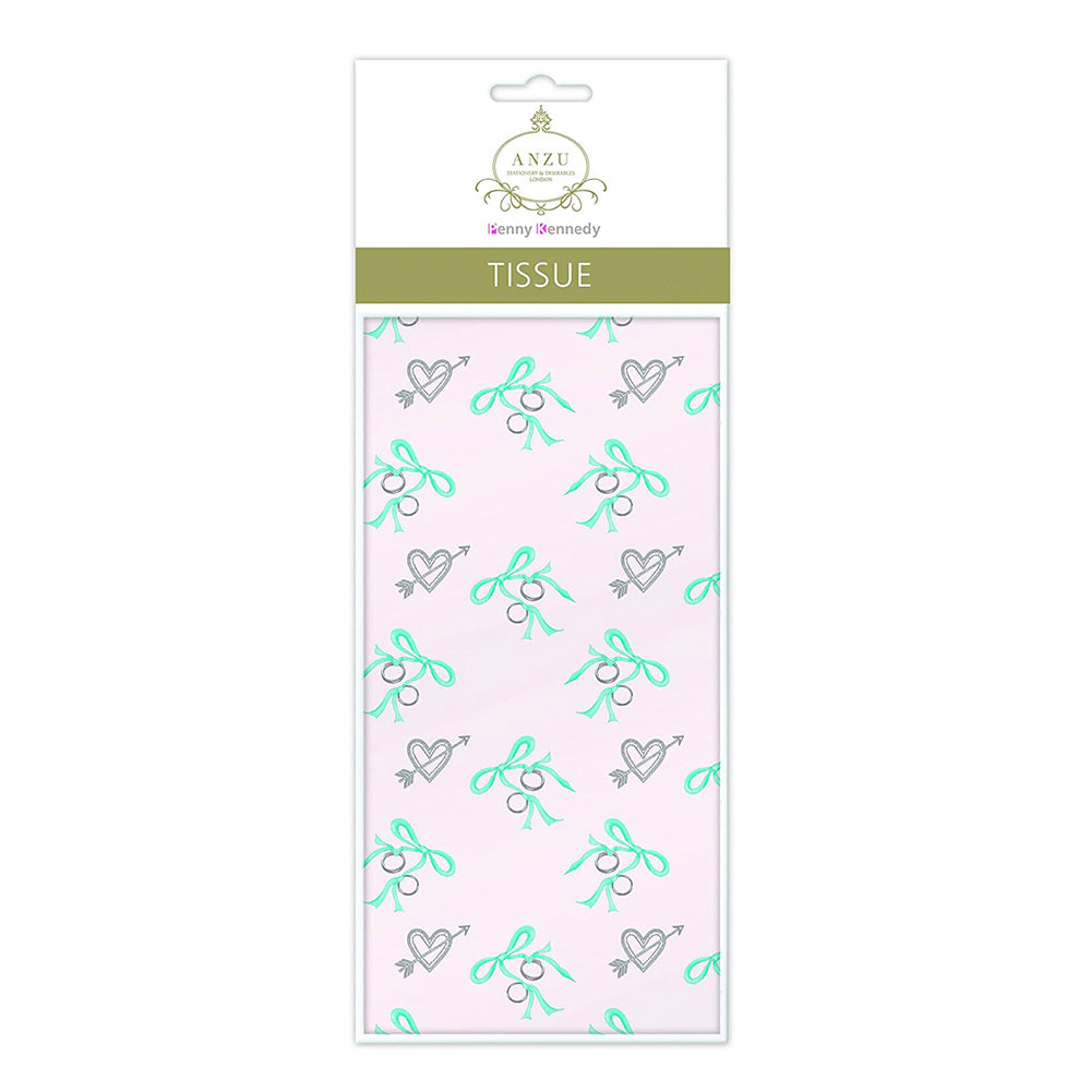 Anzu Rings and Bows Wedding Tissue Wrapping Paper 4 sheets 50 x 70 cm