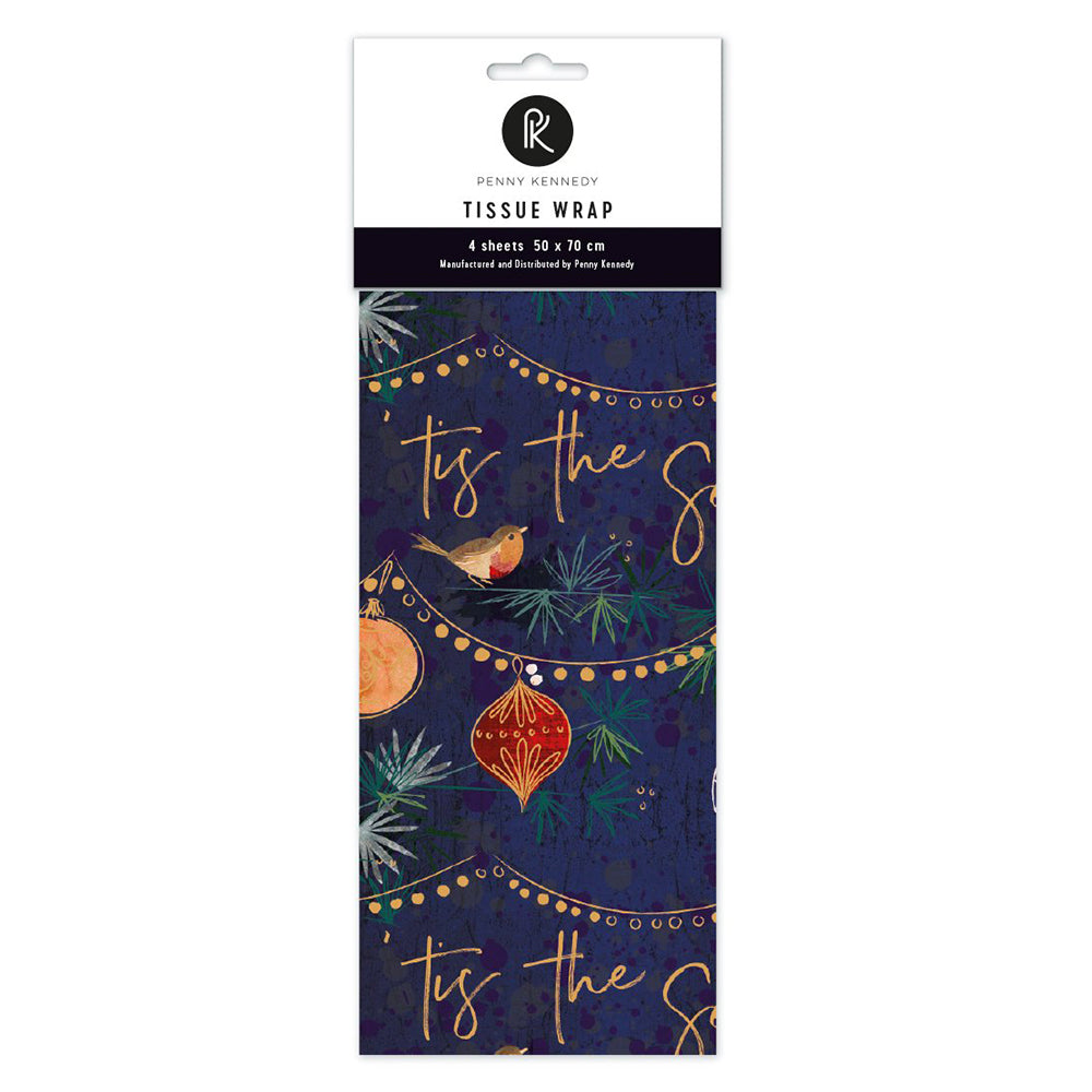 Penny Kennedy Tis The Season Christmas Tissue Wrapping Paper 4 sheets 50 x 70 cm