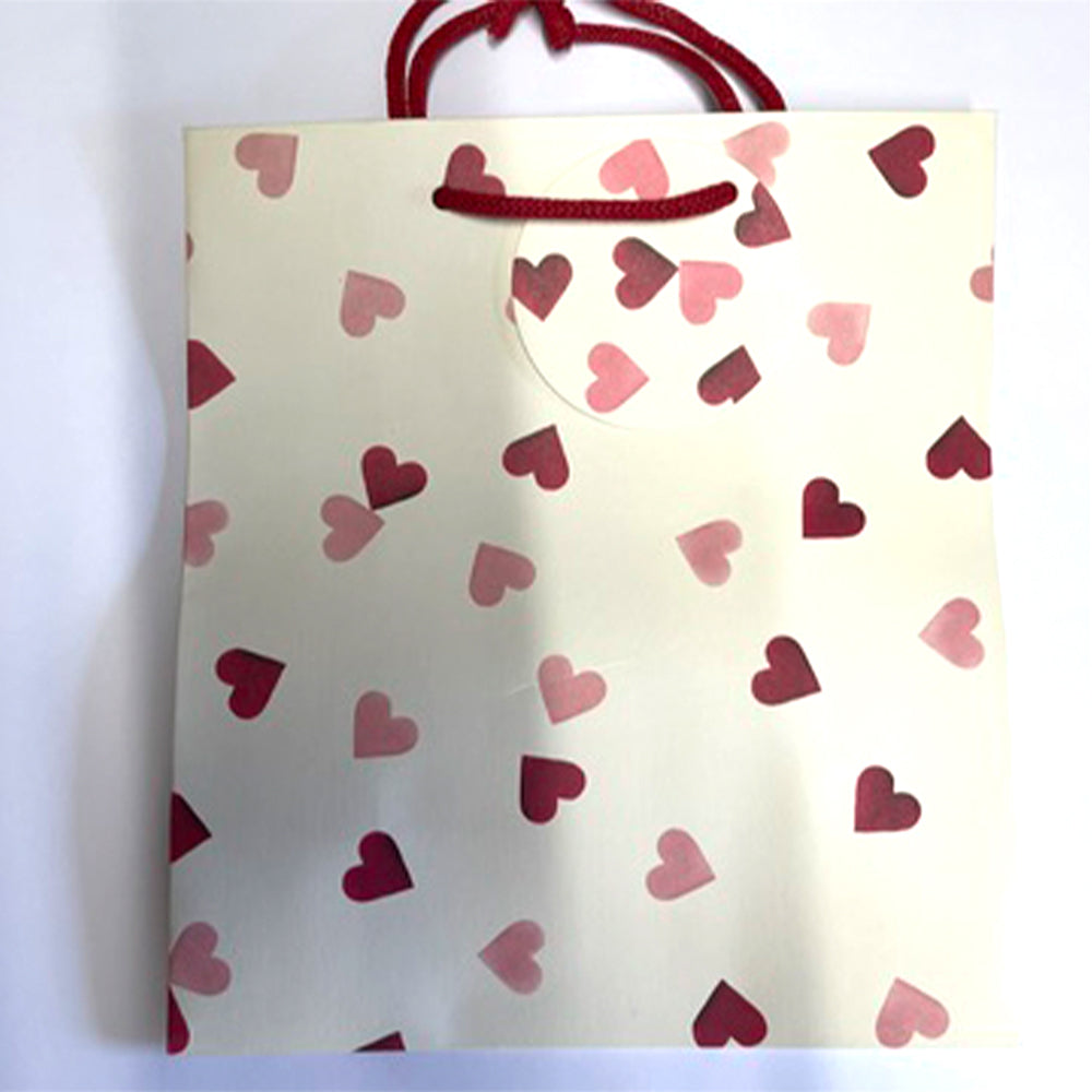 Emma Bridgewater Pink Hearts Medium Paper Gift Bag with String Handles 200 x 225 x 100mm