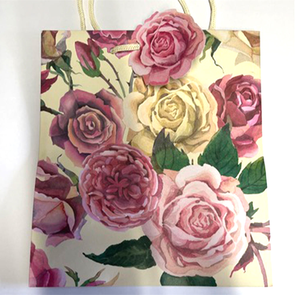 Emma Bridgewater Roses Medium Paper Gift Bag with String Handles 200 x 225 x 100mm