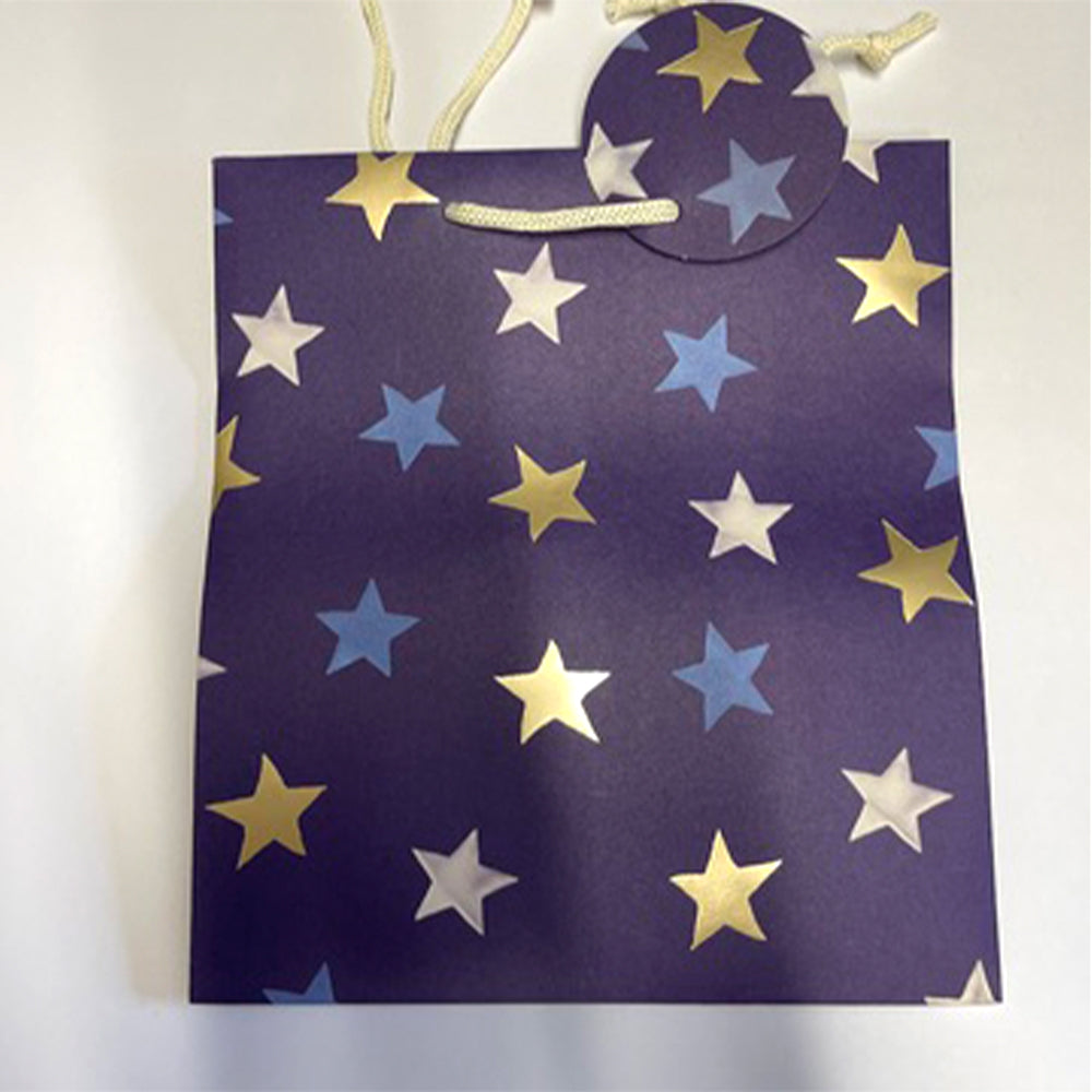 Emma Bridgewater Blue Stars Medium Paper Gift Bag with String Handles 200 x 225 x 100mm