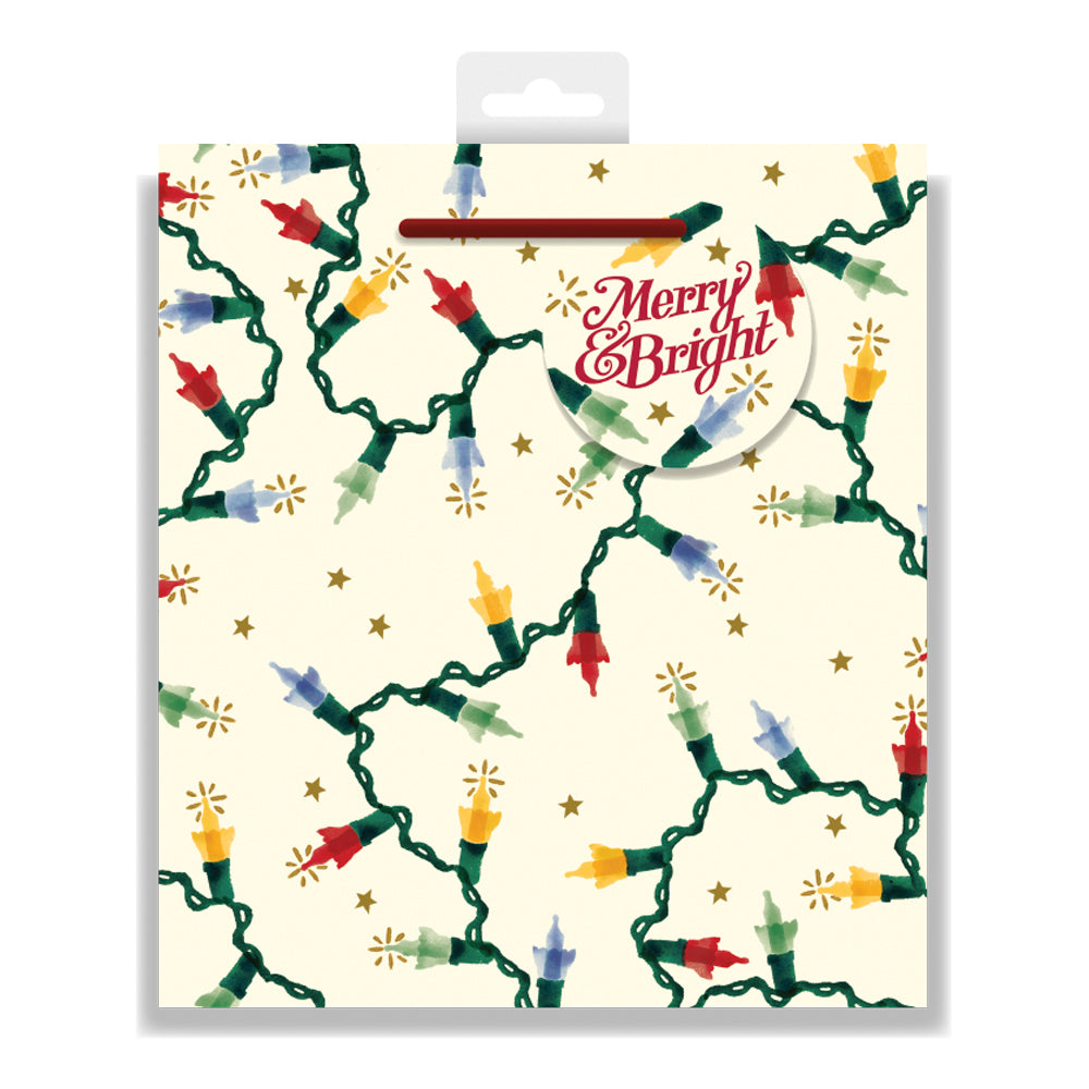 Emma Bridgewater Fairy Lights Christmas Medium Paper Gift Bag with String Handles 200 x 225 x 100mm