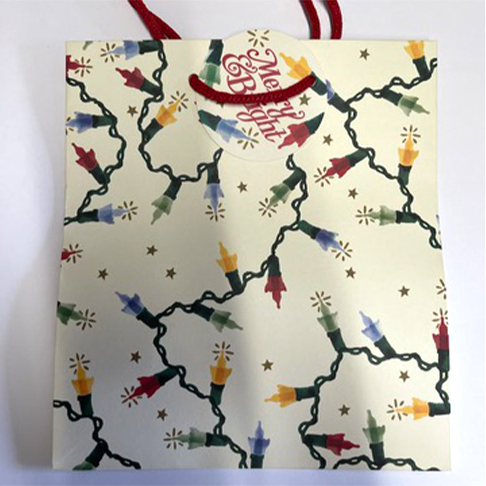 Emma Bridgewater Fairy Lights Christmas Medium Paper Gift Bag with String Handles 200 x 225 x 100mm