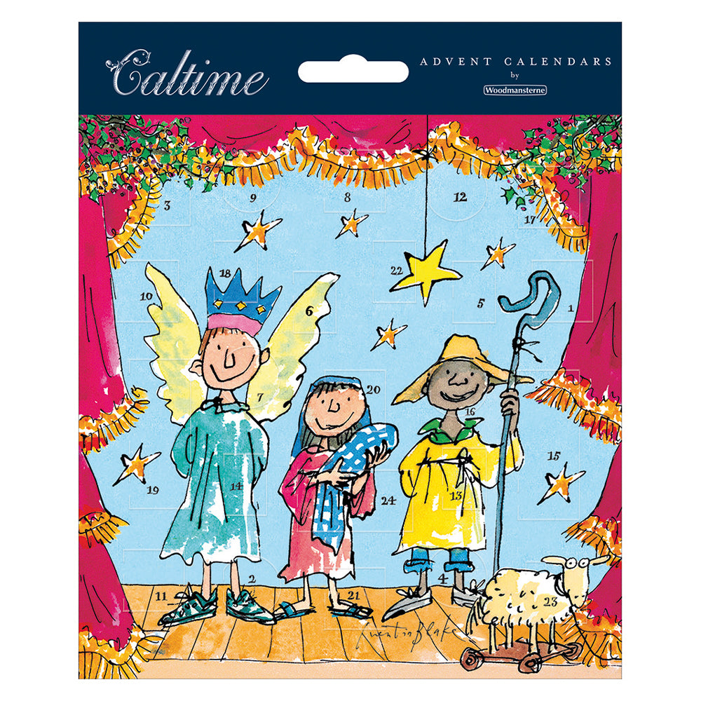 Quentin Blake Nativity Play Caltime Advent Calendar Card 160 x 160 mm