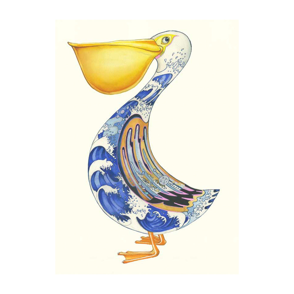 Pelican Greeting Card by Daniel Mackie - 7 x 5 inches with envelope