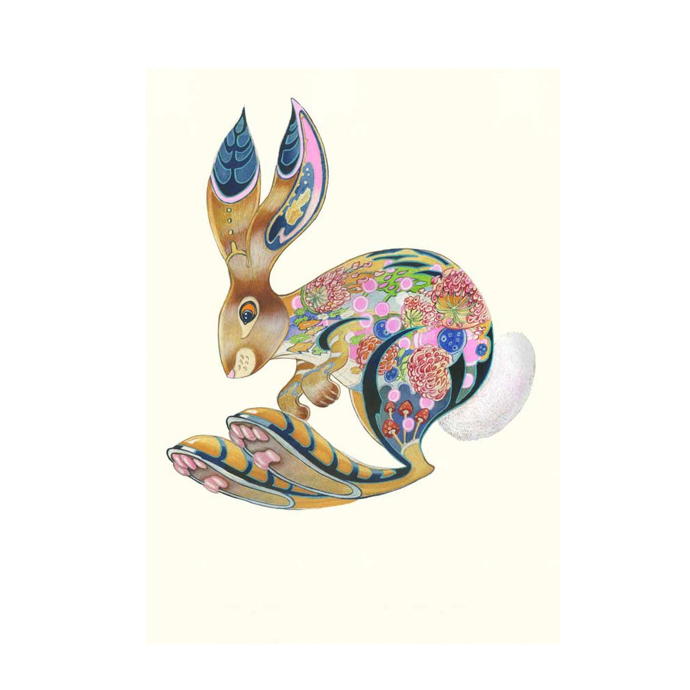 Hopping Bunny Easter Greeting Card by Daniel Mackie - 7 x 5 inches with envelope