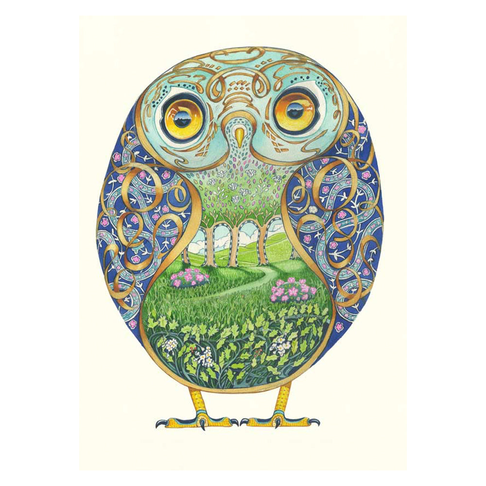 Baby Owl Greeting Card by Daniel Mackie - 7 x 5 inches with envelope