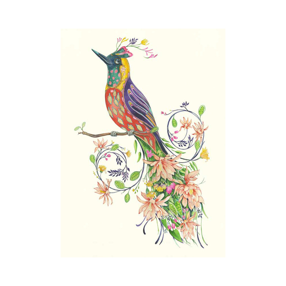Extra Fancy Bird of Paradise Card by Daniel Mackie - 7 x 5 inches with envelope