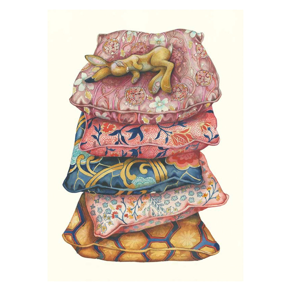 Hare Asleep Card by Daniel Mackie - 7 x 5 inches with envelope