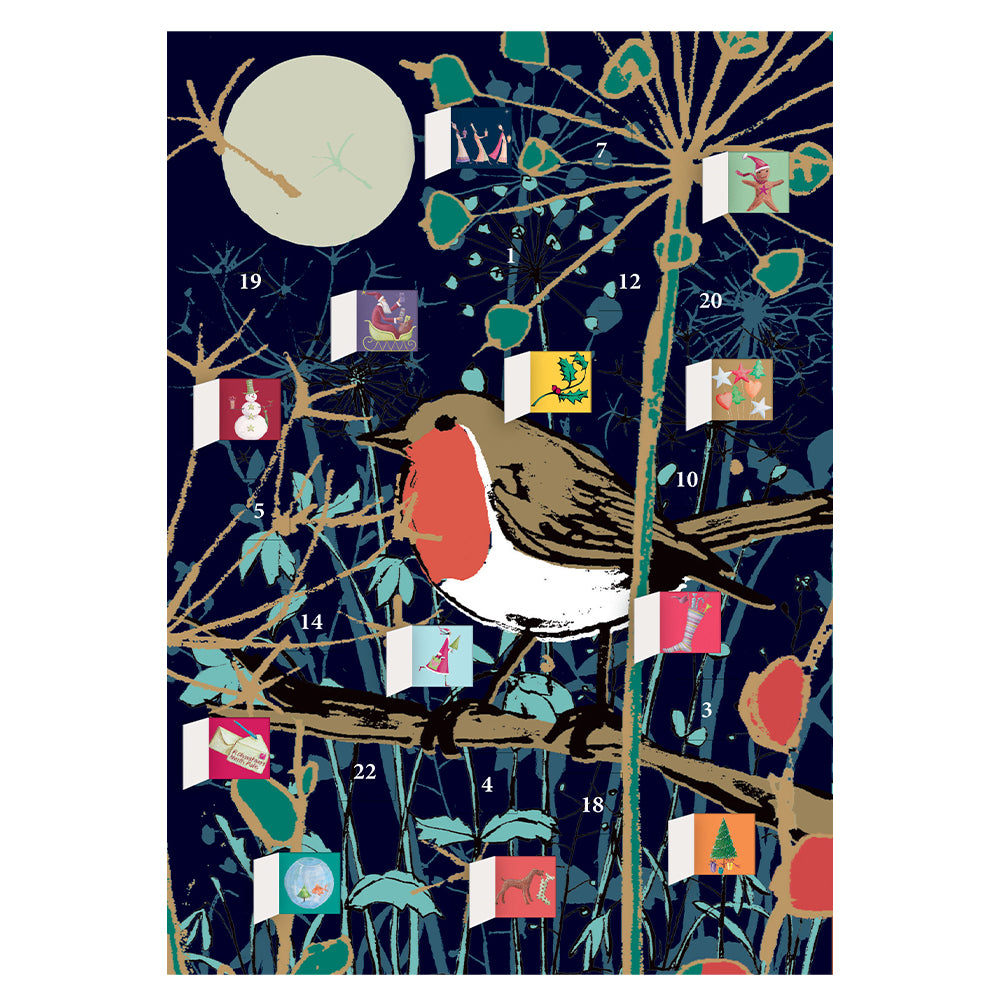 Robin Roger La Borde Advent Calendar Card Die Cut Windows with envelope 170 x 120mm