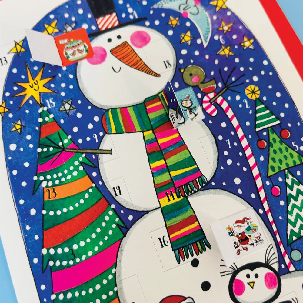 Snowman Snow Globe Rachel Ellen Advent Card 178 x 126 mm + env