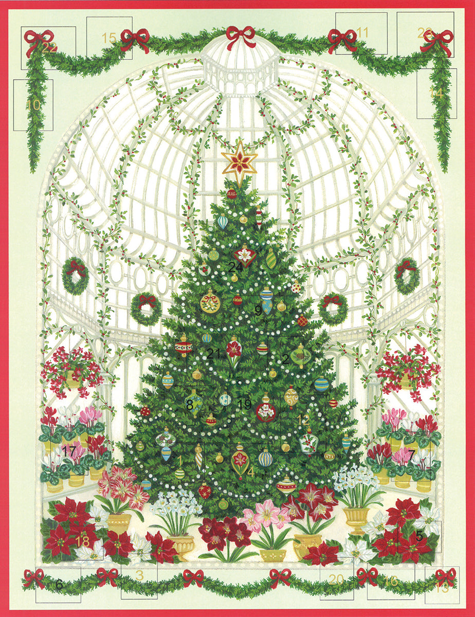 RHS Window Christmas at the Garden Caspari Advent Calendar 29 x 37cm