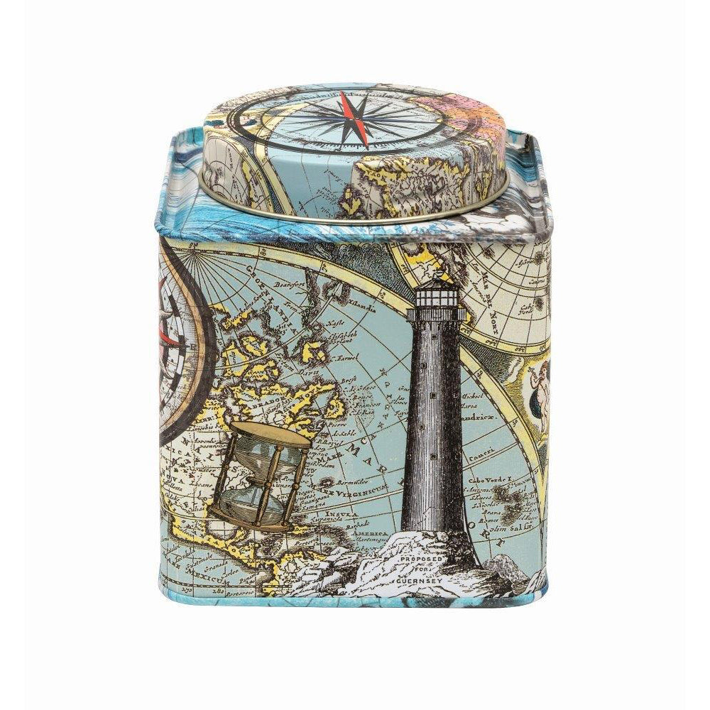 Adventure Maps Compass Nautical Historic Twist Lid Caddy 108 x 108 x 108mm