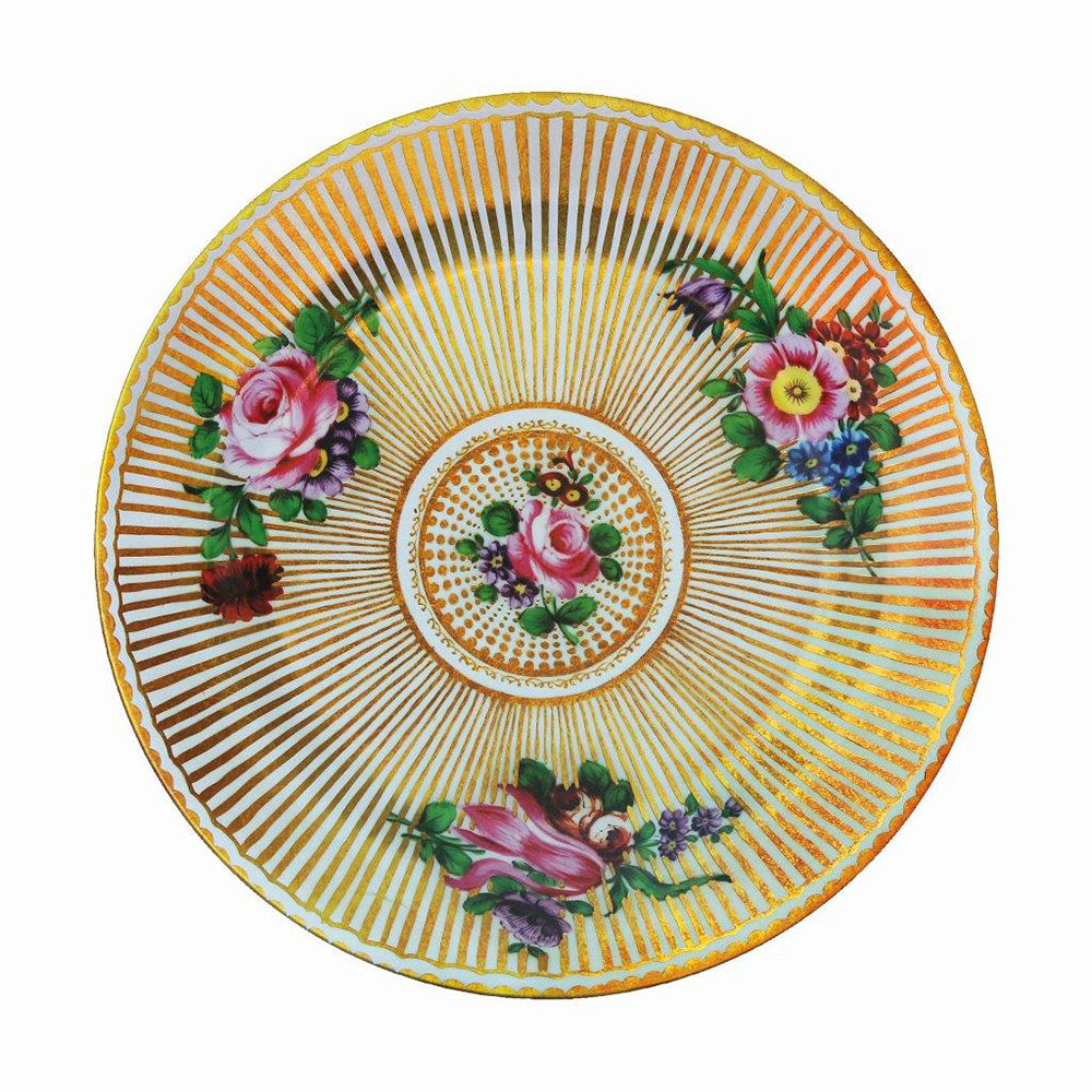 Ashomlean - Worcester Gilt Stripes Tin Plate 260 mm d