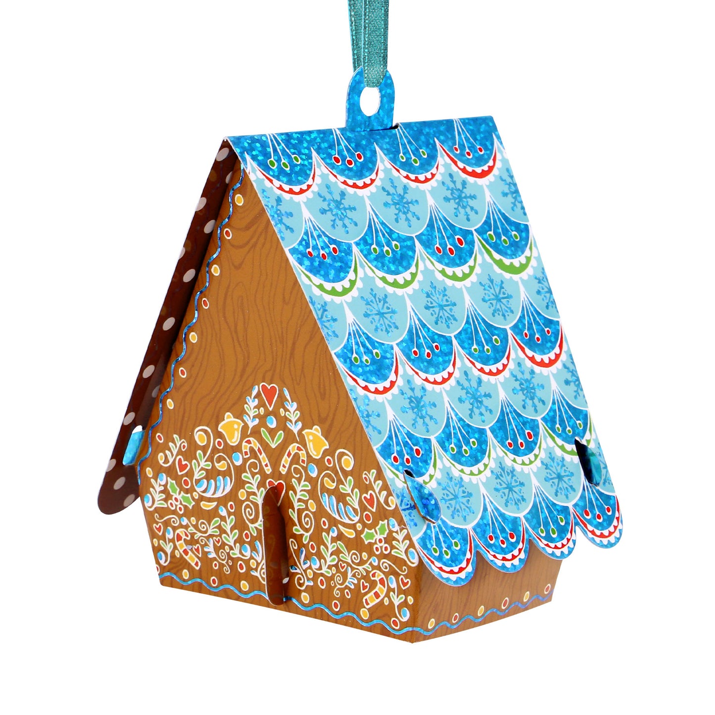 Gingerbread House 13 x 15 x 4cm - Baubles 3D Pop Up Christmas Card Ornament Santoro