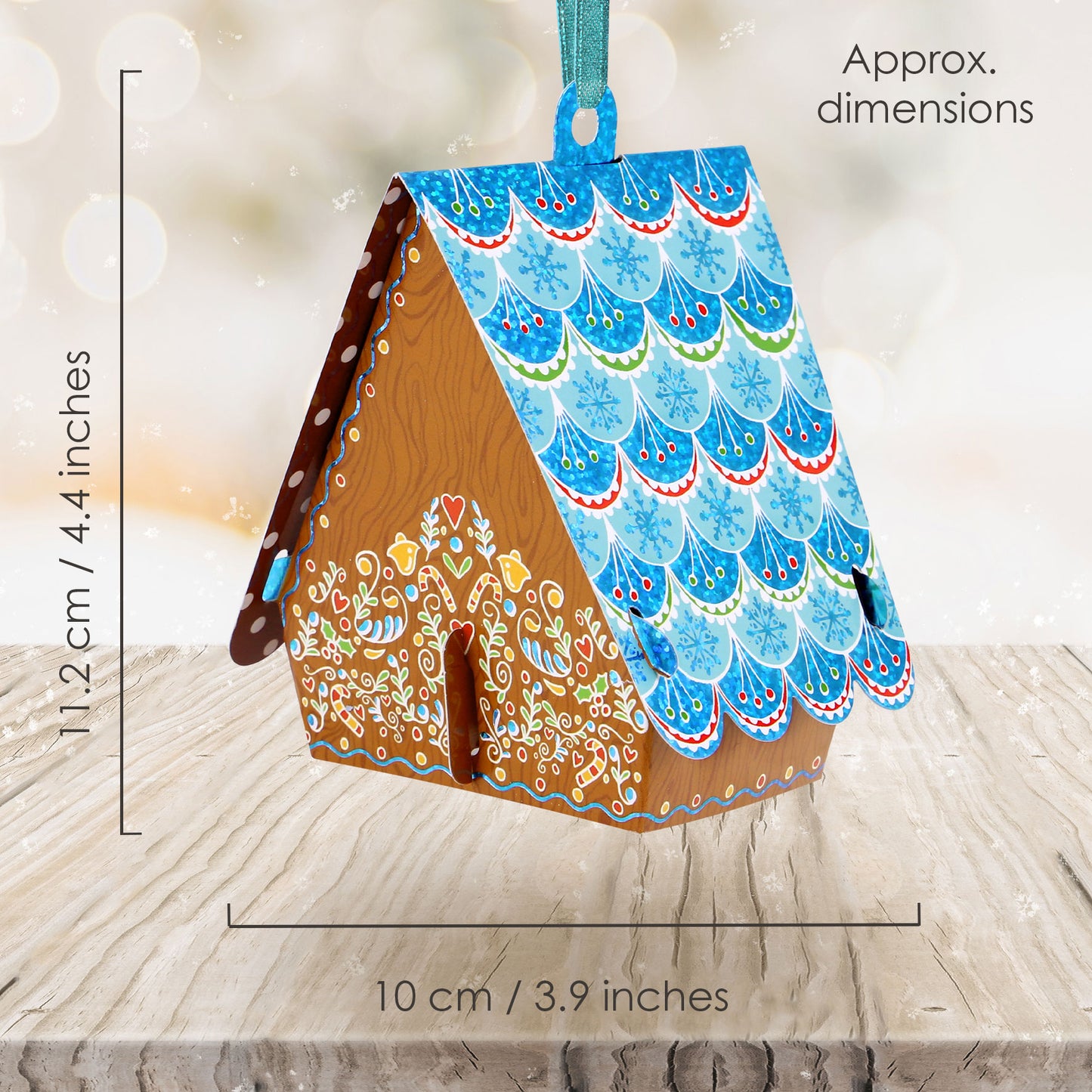 Gingerbread House 13 x 15 x 4cm - Baubles 3D Pop Up Christmas Card Ornament Santoro