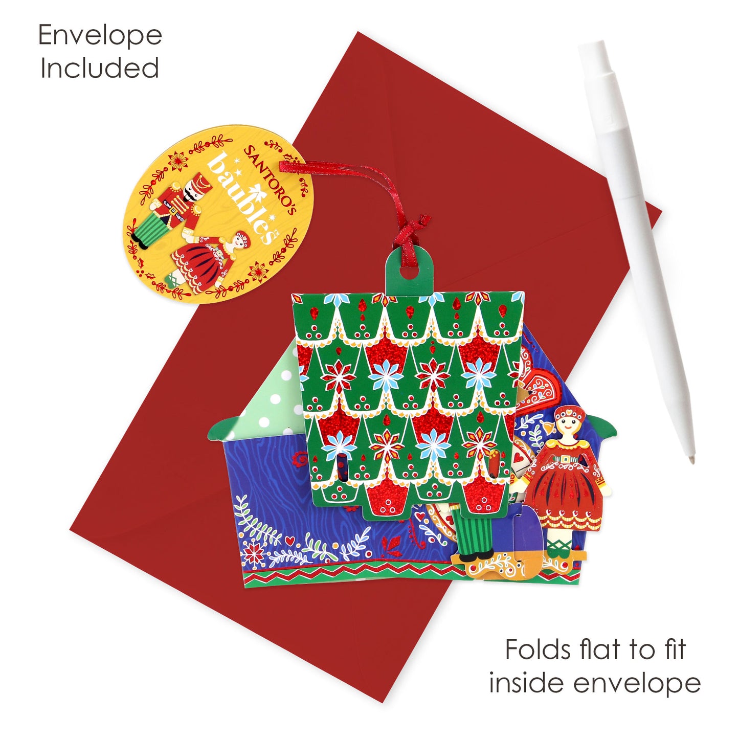 Cuckoo Clock 15 x 15 x 4cm - Baubles 3D Pop Up Christmas Card Ornament Santoro