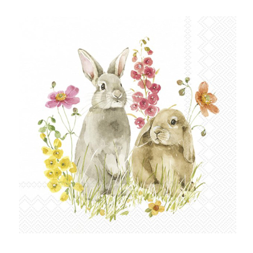 Hop On Spring Easter Bunnies Cocktail IHR Paper Table Napkins 25 cm or 10 inches square 3 ply