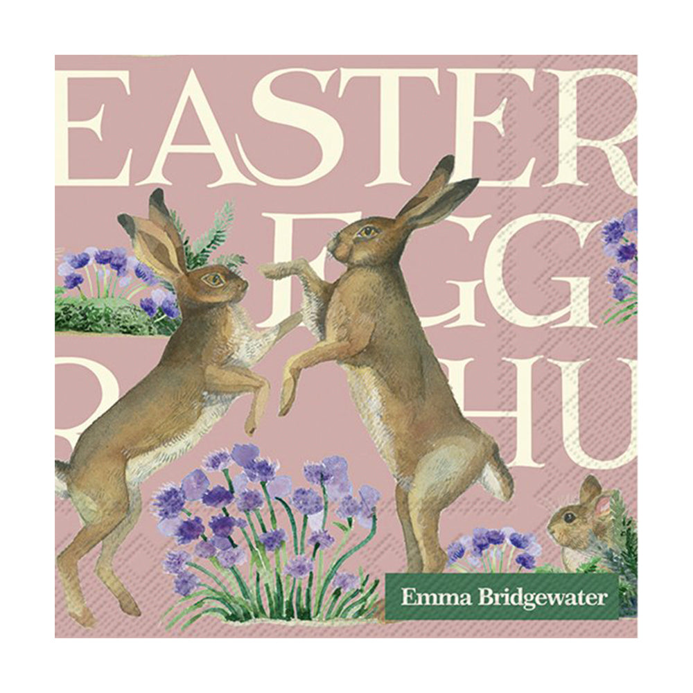 Emma Bridgewater Easter Hares Rose Cocktail IHR Paper Table Napkins 25 cm or 10 inches square 3 ply