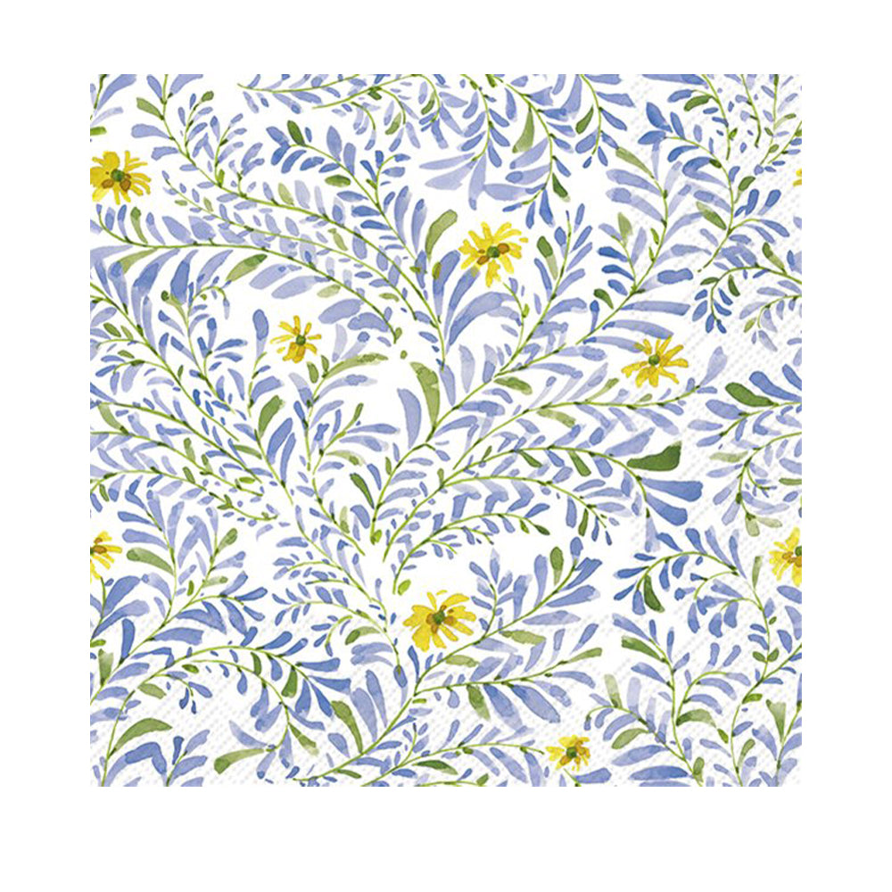 Lovely Branches Blue Lisa Audit Flowers IHR Paper Cocktail Napkins 25 cm 20 pack 3 ply