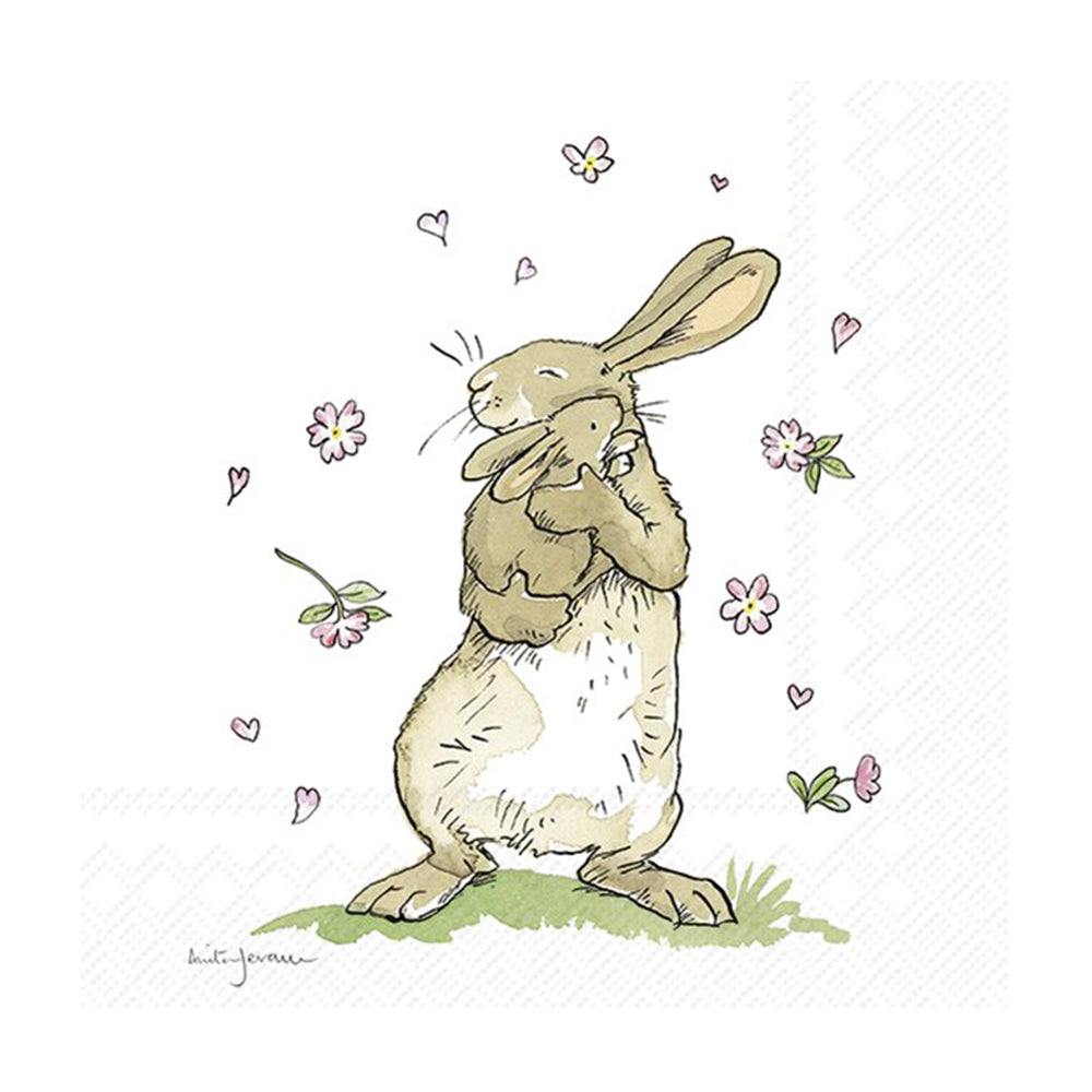 Forever Together Love Hares Easter Cocktail IHR Paper Table Napkins 25 cm or 10 inches square 3 ply
