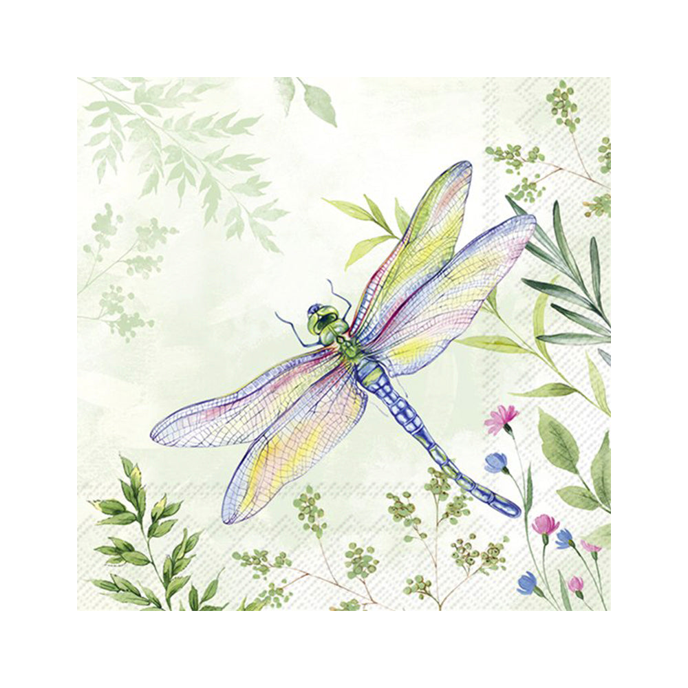 Favourite Place Dragonfly Green IHR Paper Cocktail Napkins 25 cm 20 pack 3 ply