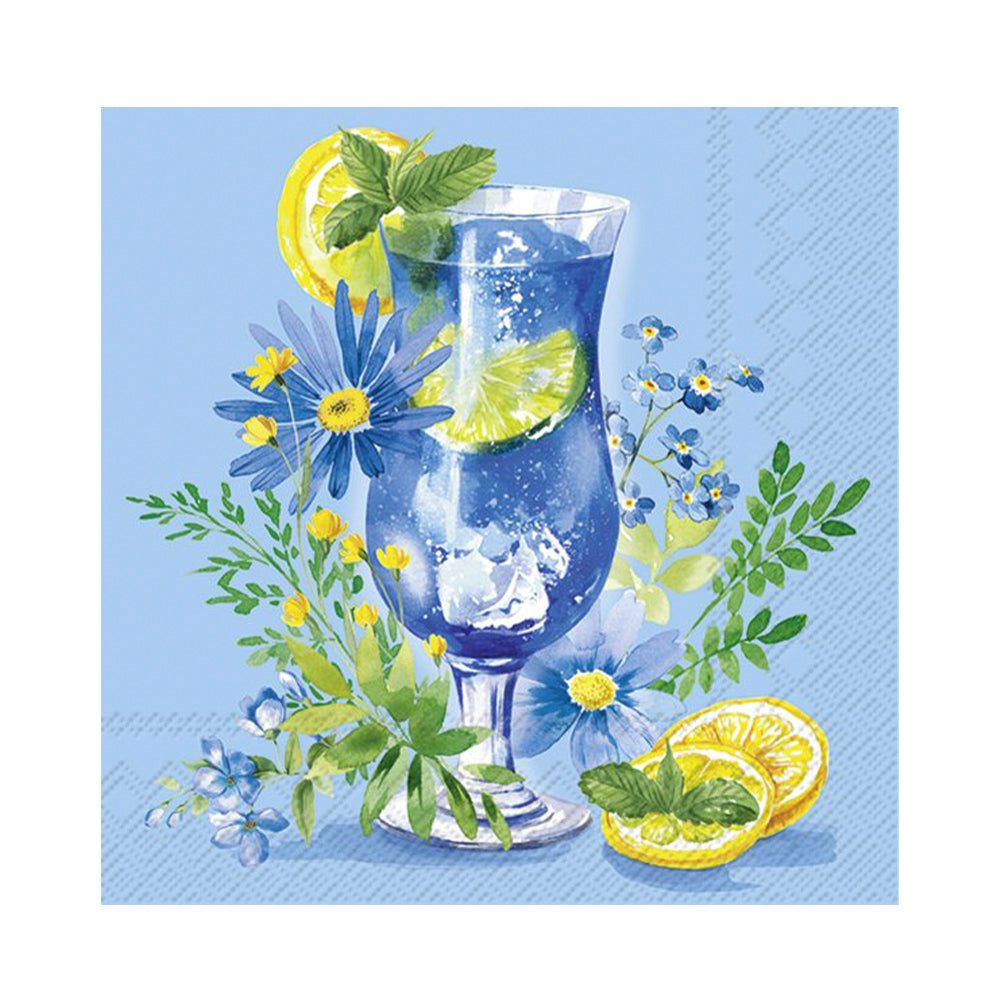 Blue Cocktail blue IHR Paper Cocktail Napkins 25 cm 20 pack 3 ply