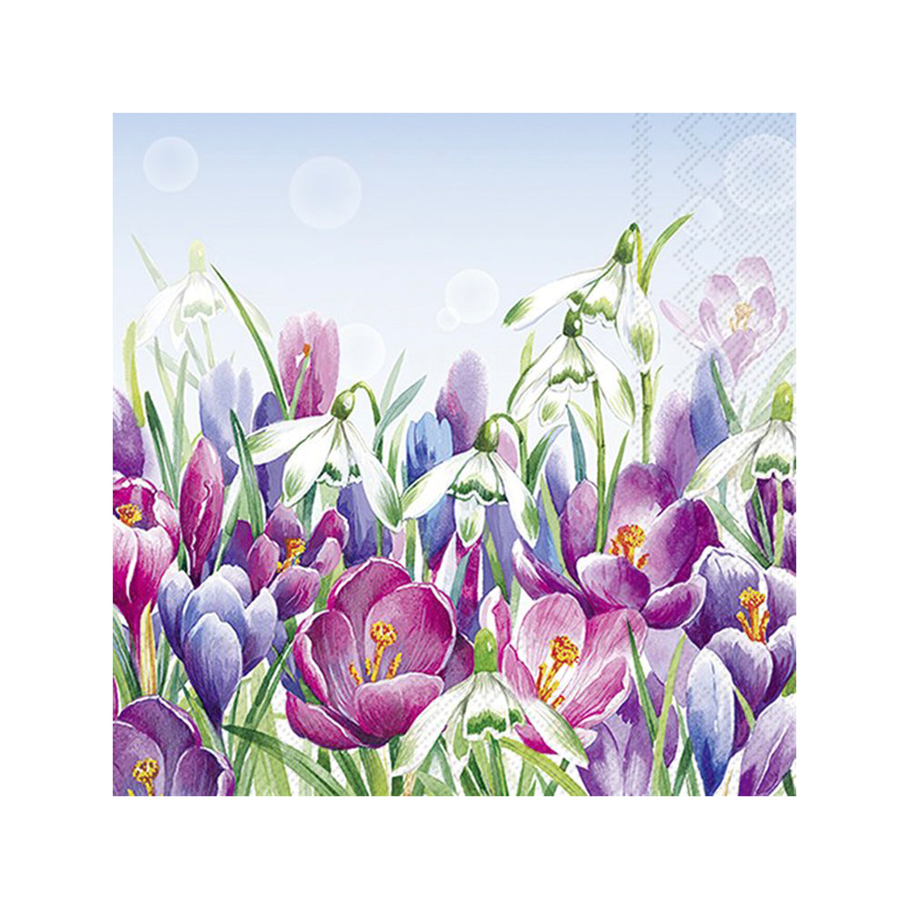 Crocus Light Blue IHR Paper Cocktail Napkins 25 cm 20 pack 3 ply