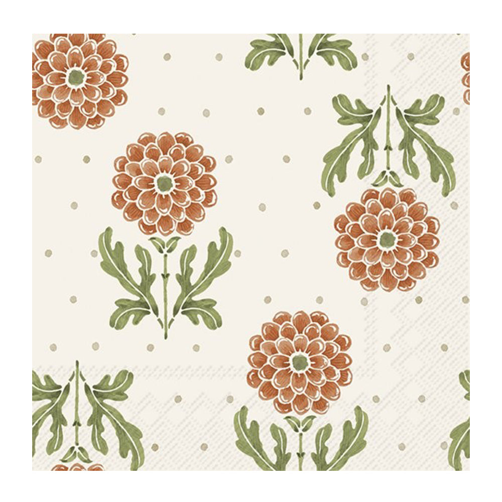 Lisa Audit Simple Flower Orange IHR Paper Cocktail Napkins 25 cm 20 pack 3 ply