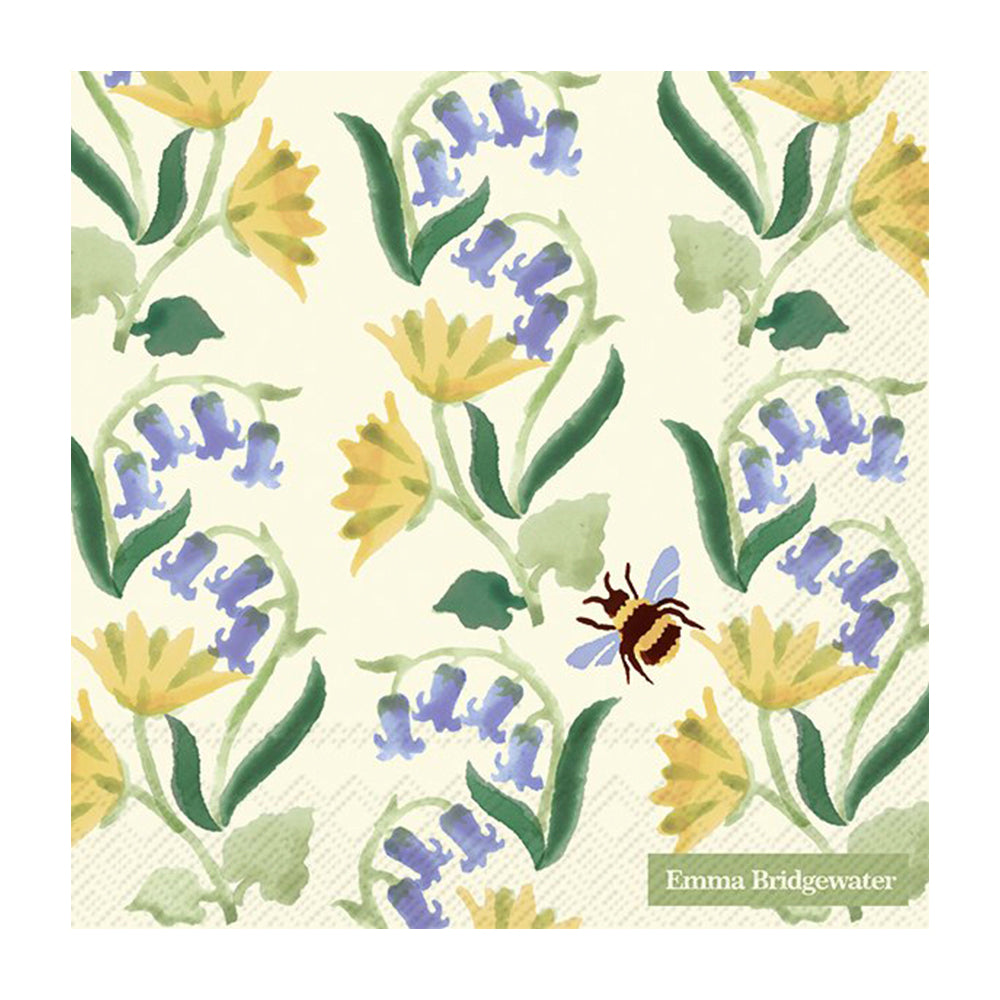 Emma Bridgewater Bluebell and Celandine Cocktail IHR Paper Table Napkins 25 cm or 10 inches square 3 ply