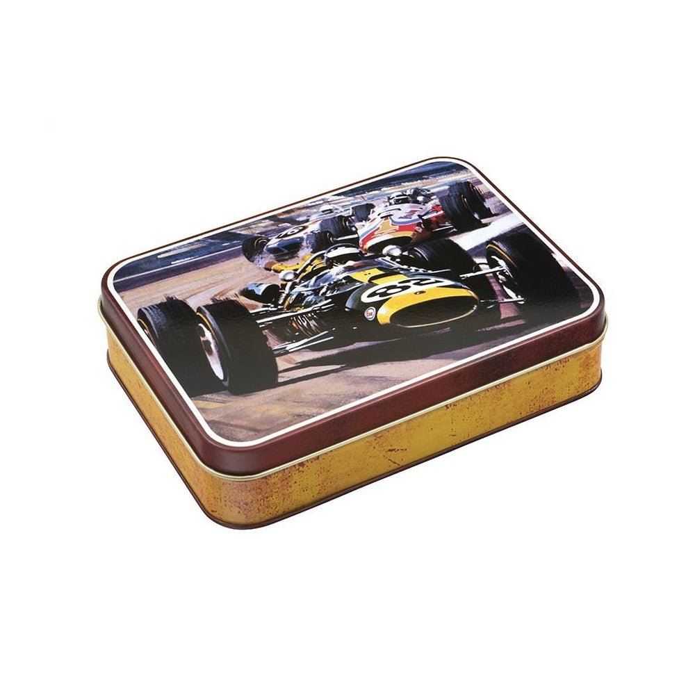 Vintage Racers Racing Car Small Rectangular Tin 141 x 101 x 32mm